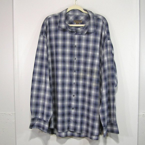 PRONTO OUMO SIZE 4X BUTTON FRONT PLAID SHIRT - Picture 1 of 8